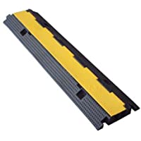 Protector de cables de caucho de doble via Pasacables de suelo doble via 100x25x4 cm